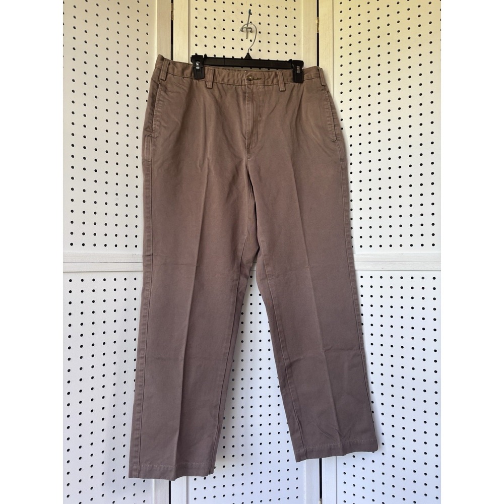 Orvis Men's 36 x 29.5" Brown Chino Khaki Pants Pleated Cotton